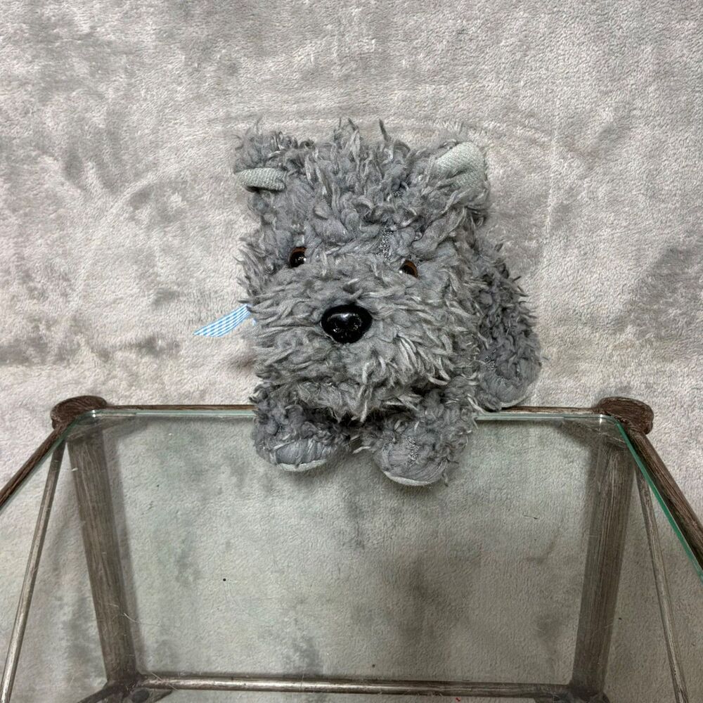 Toto Wizard of Oz Gray Terrier Puppy Dog Plaid Bow Dorothys Dog Plush